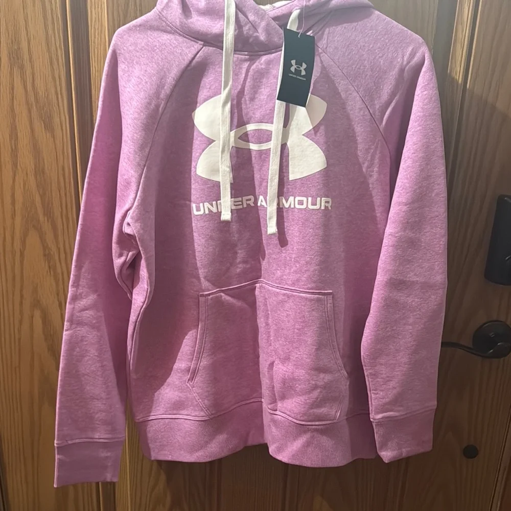 Under Armour Light Pink Hoodie with Logo Never worn - Picture 1 of 7
